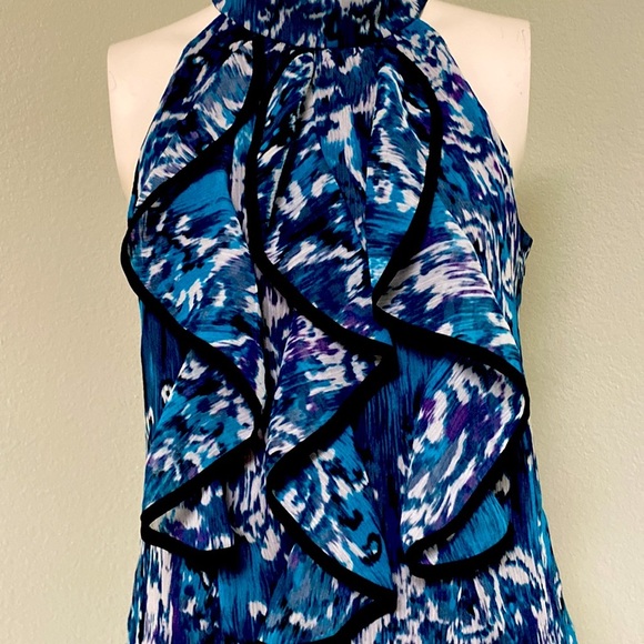 B-Wear Byer California Multicolored Sleeveless Teal & Purple Dressy Blouse Sz S - Picture 5 of 9